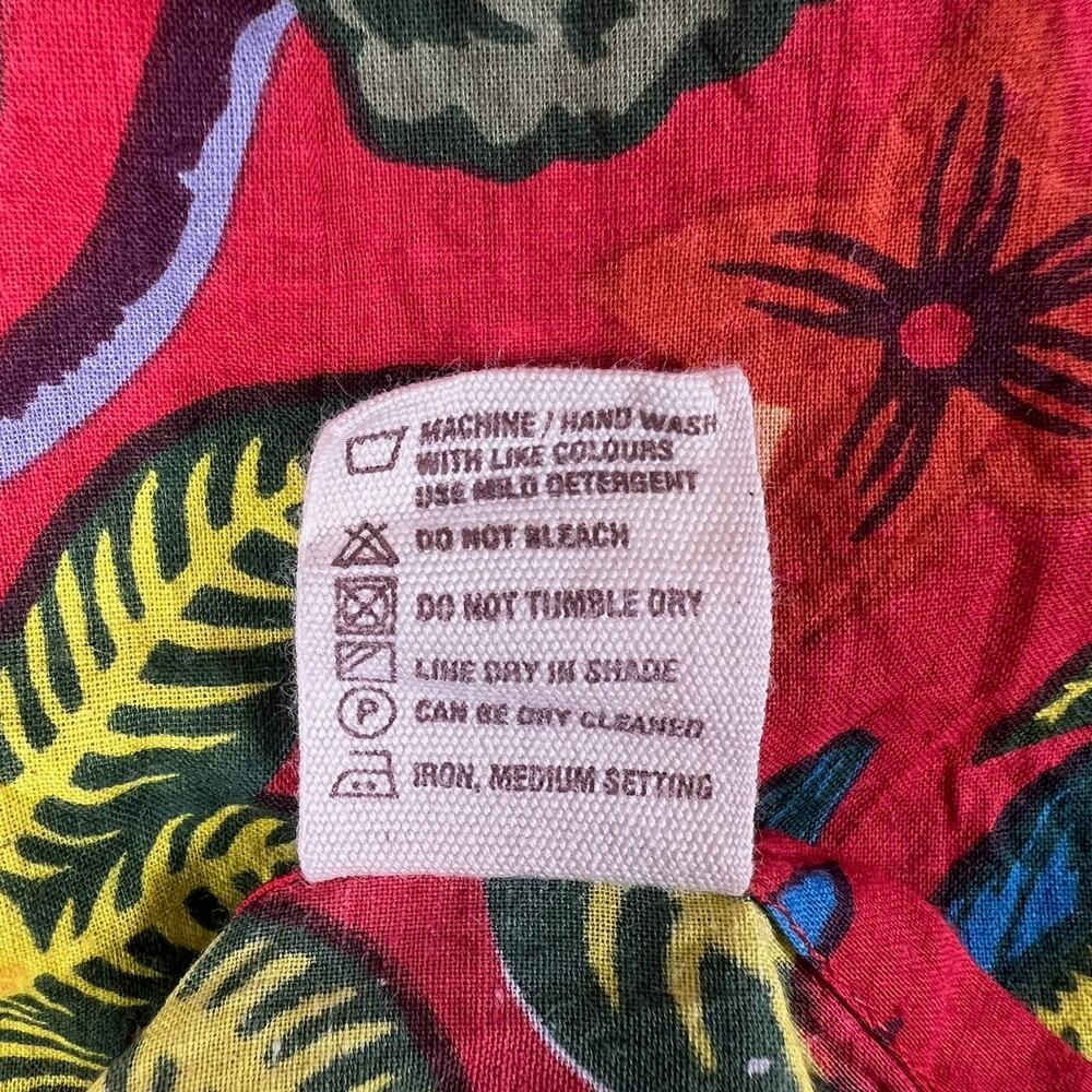 Frida Kahlo Print Kaftan Maxi Dress One Size Red Cotton Resort Caftan Cover Up - Picture 10 of 16